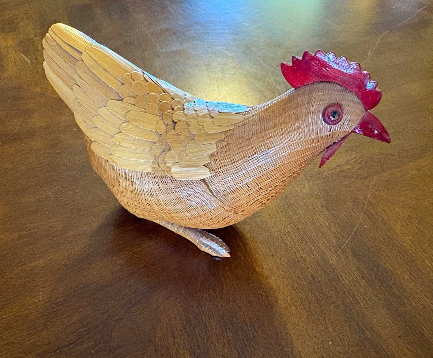 Vintage Shanghai Handicrafts Wicker Chicken Figurine Decor Vintage Shanghai Handicrafts Wicker Chicken Figurine Decor