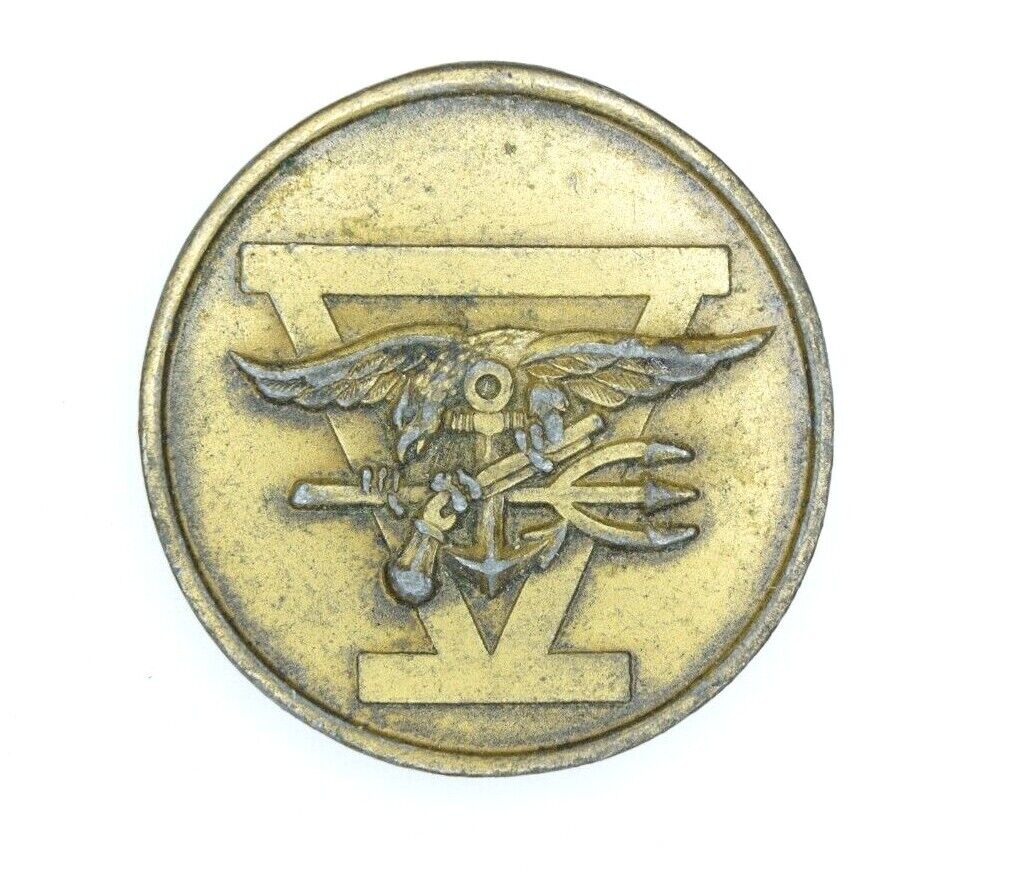 RARE Guaranteed Authentic 90\'s OEF OIF U.S. Navy Seal Team 5 Five Challenge Coin
