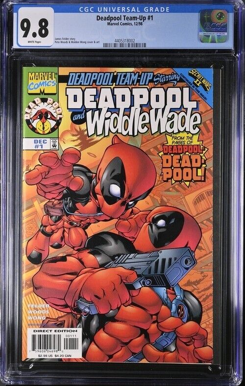 Deadpool Team Up #1 CGC 9.8 NM/M 1st App WiddleWade Secret Wars II WP 1998