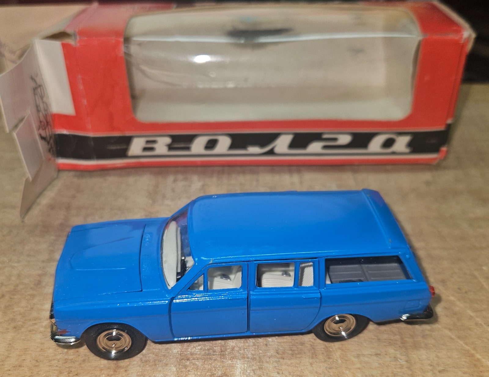vintage 1:43 scale die-cast model of a Soviet GAZ-24-02 Volga station wagon in b vintage 1:43 scale die-cast model of a Soviet GAZ-24-02 Volga station wagon in b