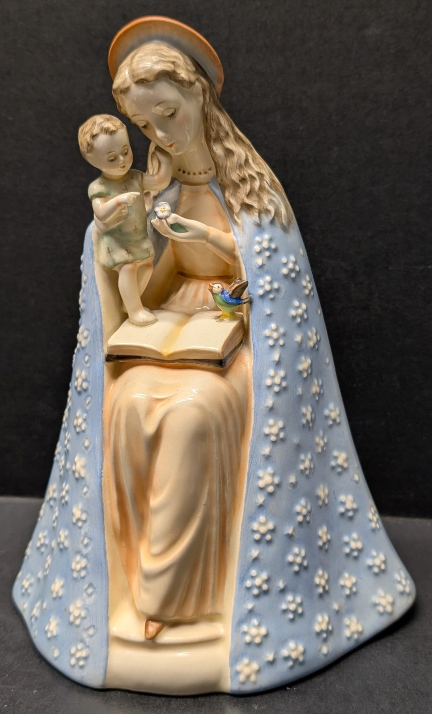 Goebel Germany Vintage MJ Hummel Figurine Flower Madonna with Child & Bird 9.5 Goebel Germany Vintage MJ Hummel Figurine Flower Madonna with Child & Bird 9.5