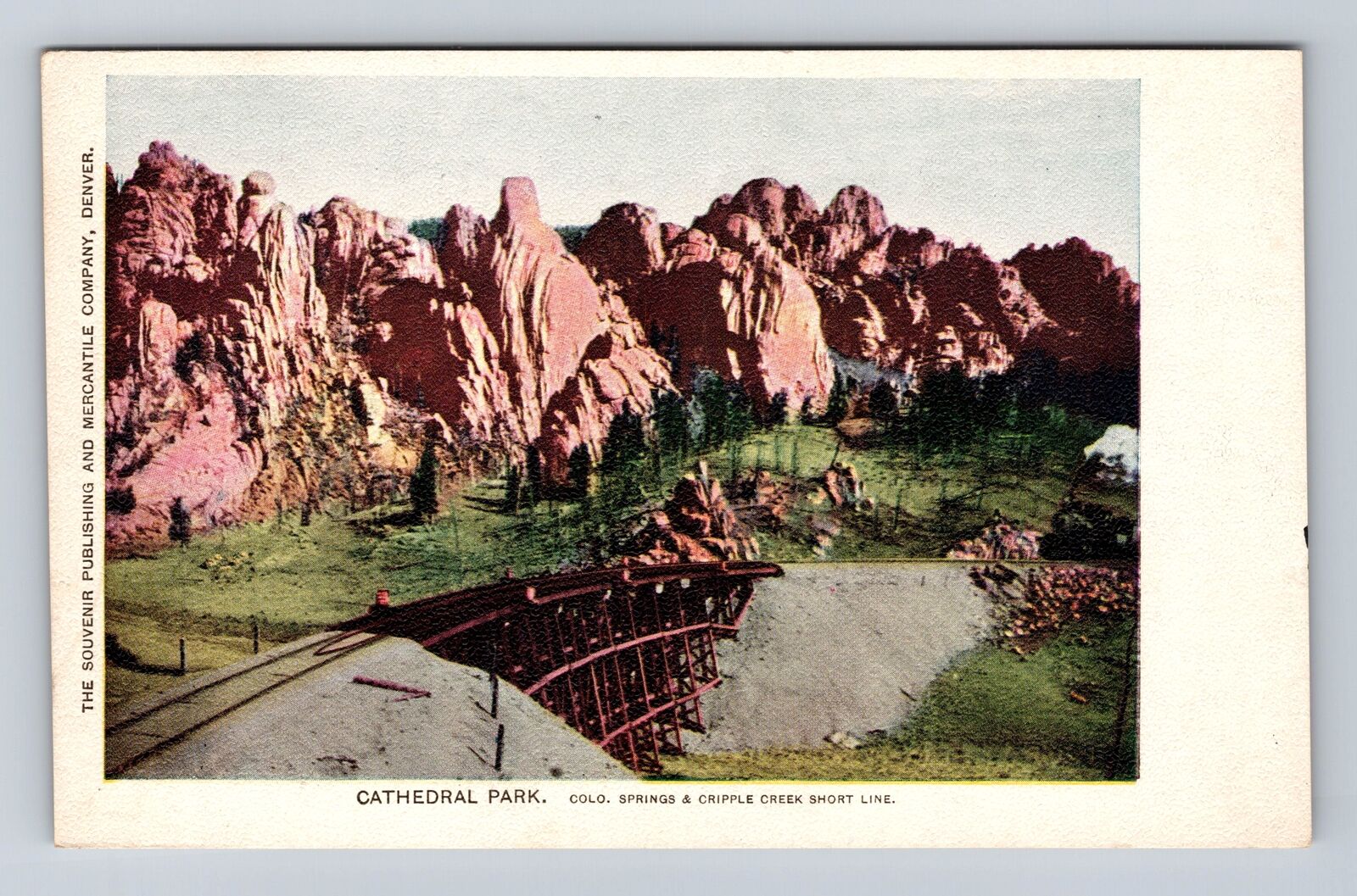 Denver CO-Colorado, Cathedral Park, Antique, Vintage Souvenir Postcard