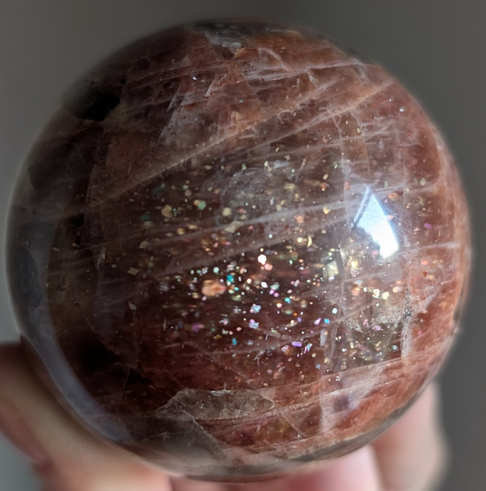 Golden Sunstone Sphere Crystal Gemstone Ball Orb Chakra