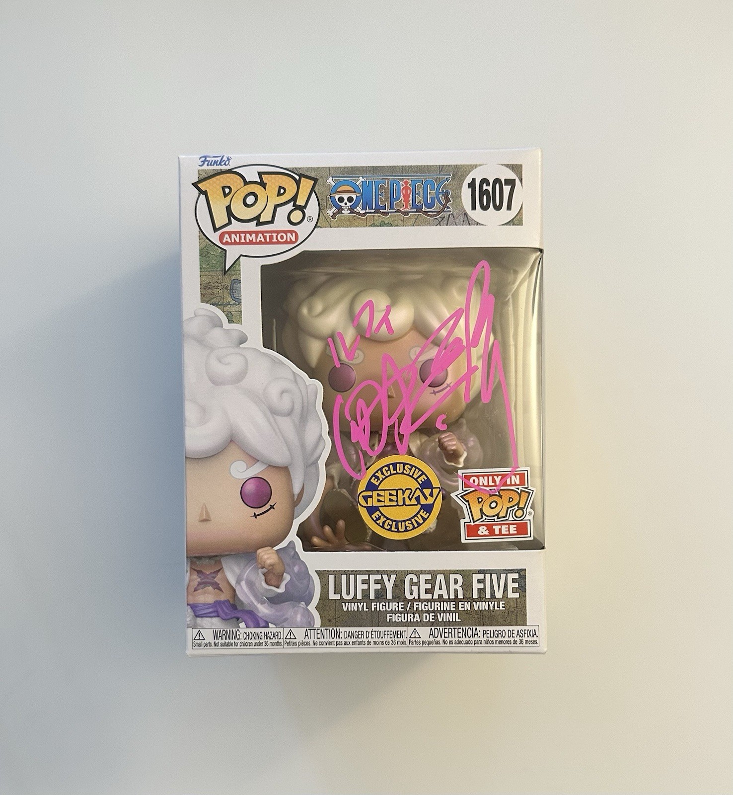 Funko Pop One Piece Luffy Gear 5 #1607 Signed Mayumi Tanaka JSA Geekay Exclusive
