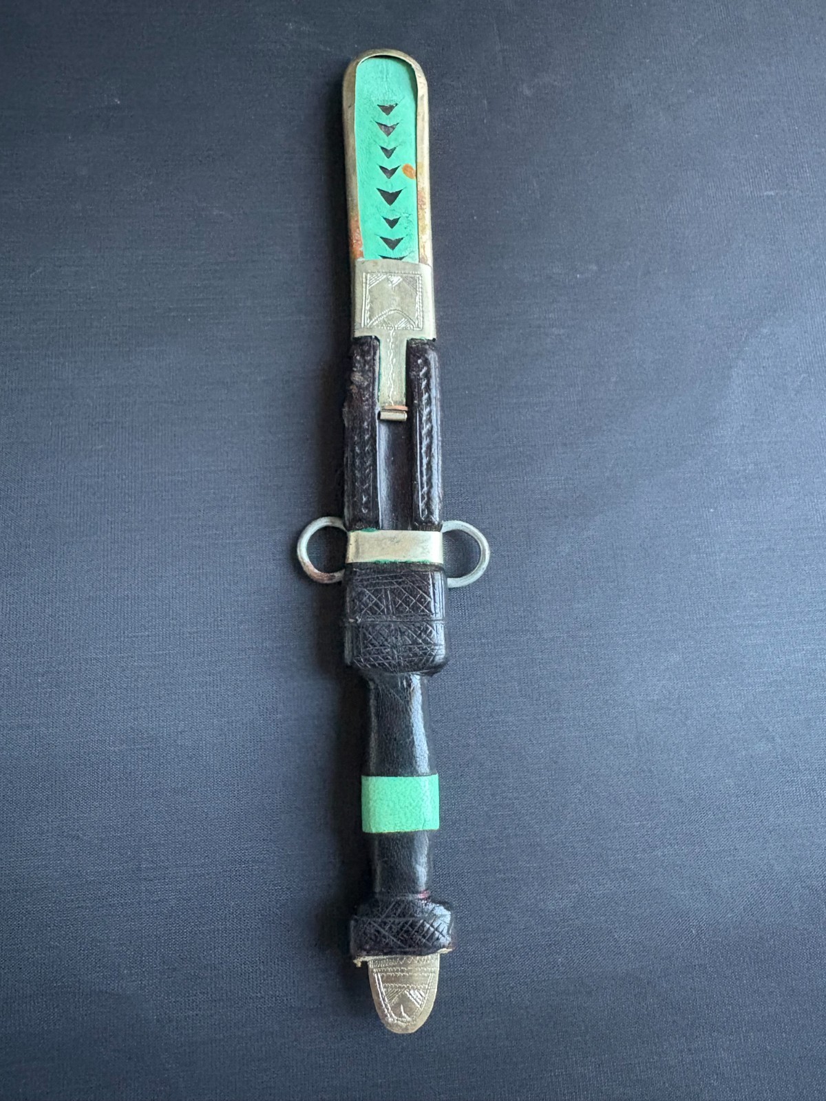 Vintage Tuareg West African Metal & Leather Dagger Handmade Collectible 9.5 Vintage Tuareg West African Metal & Leather Dagger Handmade Collectible 9.5