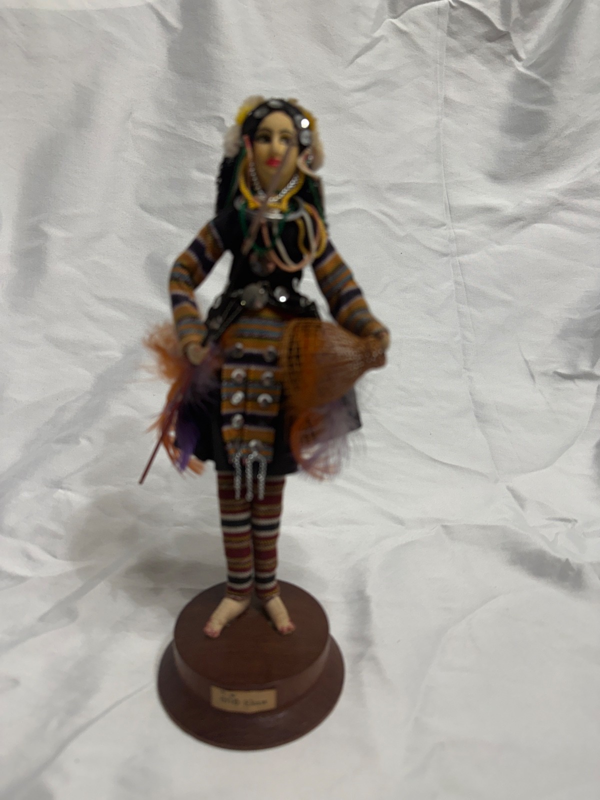 Vintage Thai Hill Tribe Doll Ekaw Handmade Thailand Ethnic Folk Art Costume Disp