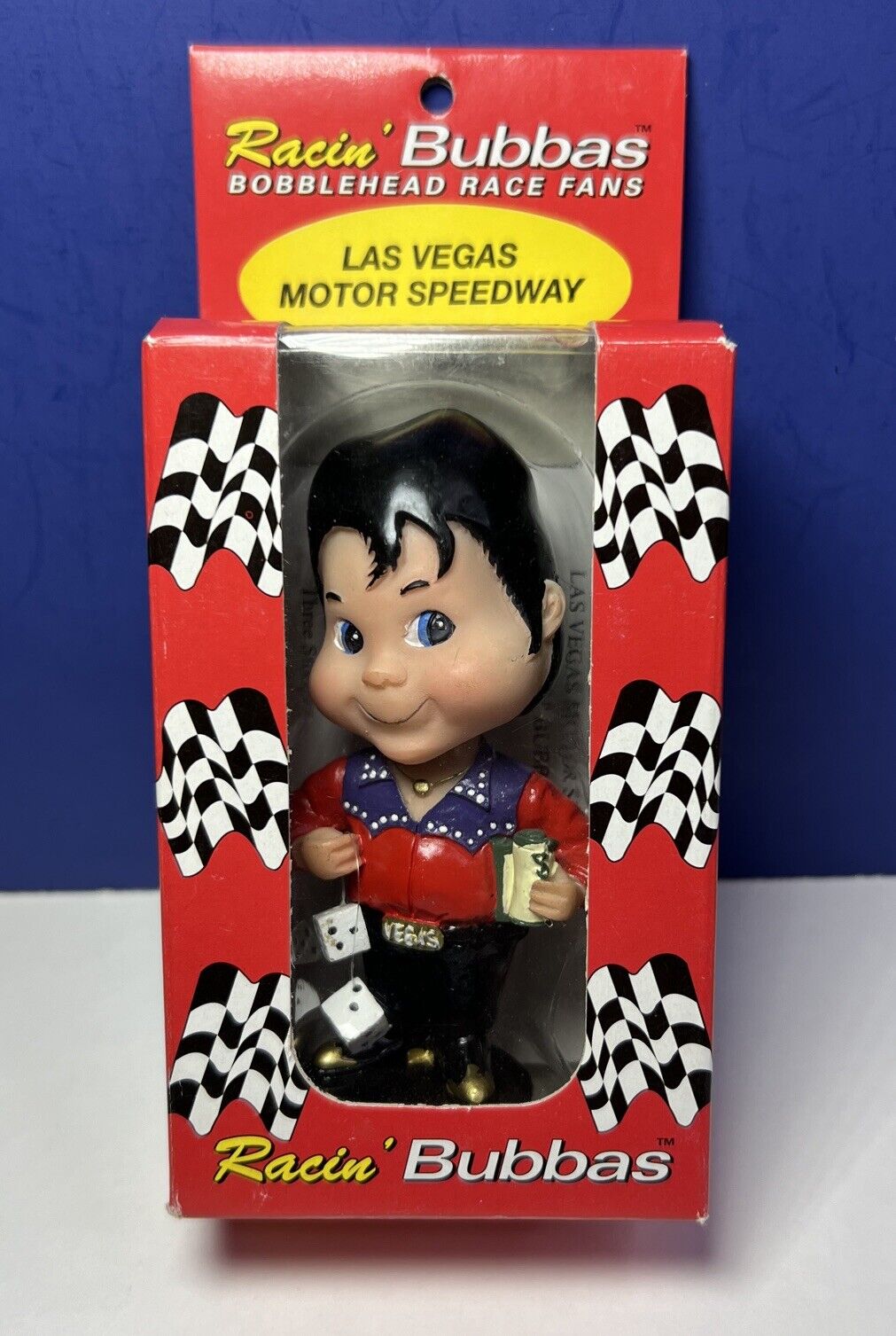 Vintage Racin\' Bubbas \'Las Vegas Motor Speedway\' Bobblehead Race Fans in Box