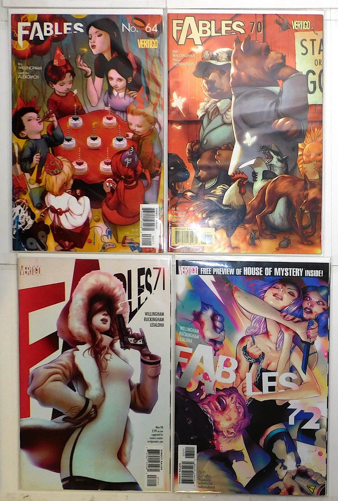 Fables Lot of 4 #64, 70, 71, 72 (2007) Vertigo Comics 1st Print Comic Books
