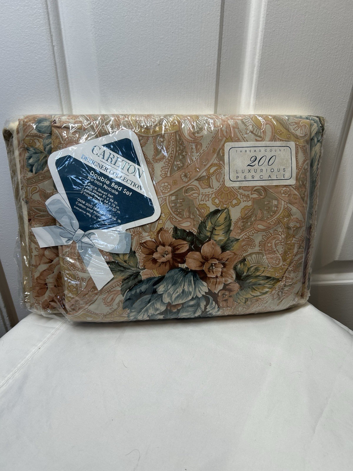 VINTAGE NOS JCPenney Carlton Collection Floral Full/Double Sheet Set 4-pc