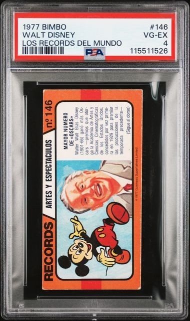 1977 BIMBO WALT DISNEY LOS RECORDS DEL MUNDO #146 PSA 4