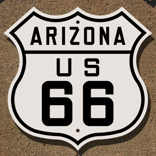 Arizona US route 66 highway marker sign mother road Kingman Flagstaff Winona 12\