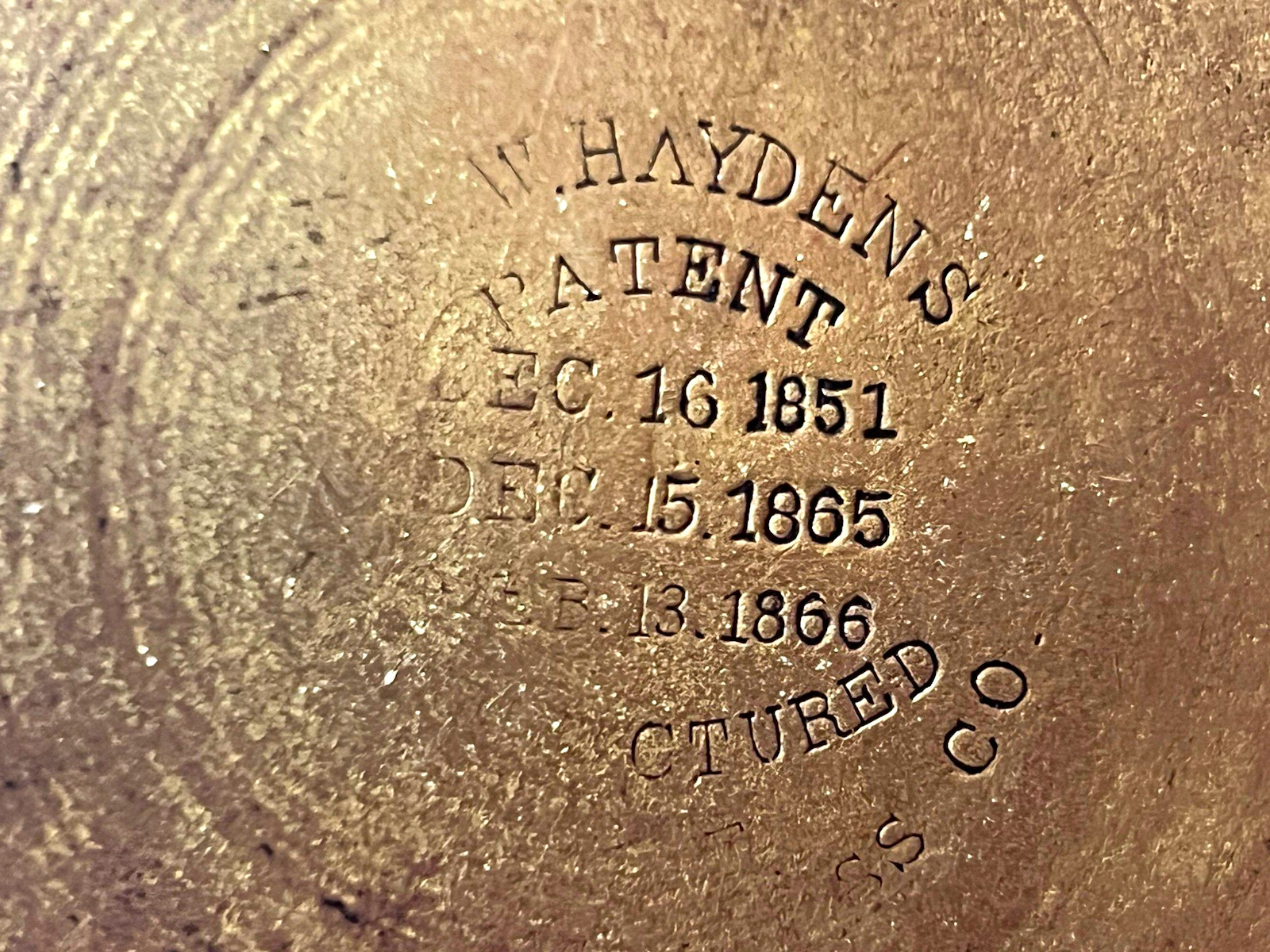 Antique H.W. Hayden Waterbury Brass Co Kettle Bucket Pail Patent 1851 19th C Antique H.W. Hayden Waterbury Brass Co Kettle Bucket Pail Patent 1851 19th C