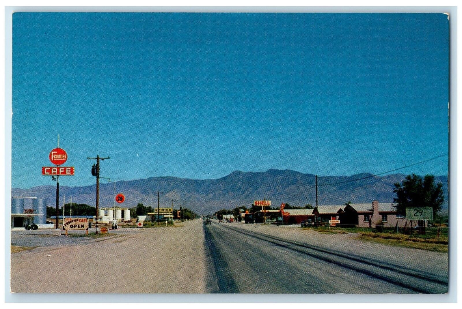 c1960's View Of US Highway 91 Entering Mesquite From West Mesquite NV Postcard