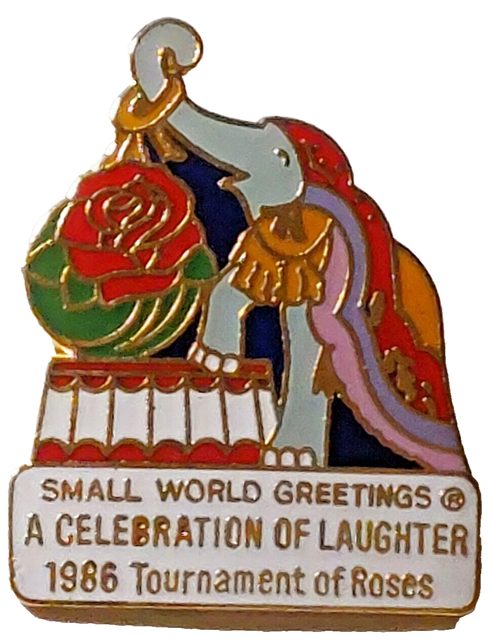 Rose Parade 1986  Small World Greetings 97th Tournament of Roses Lapel Pin