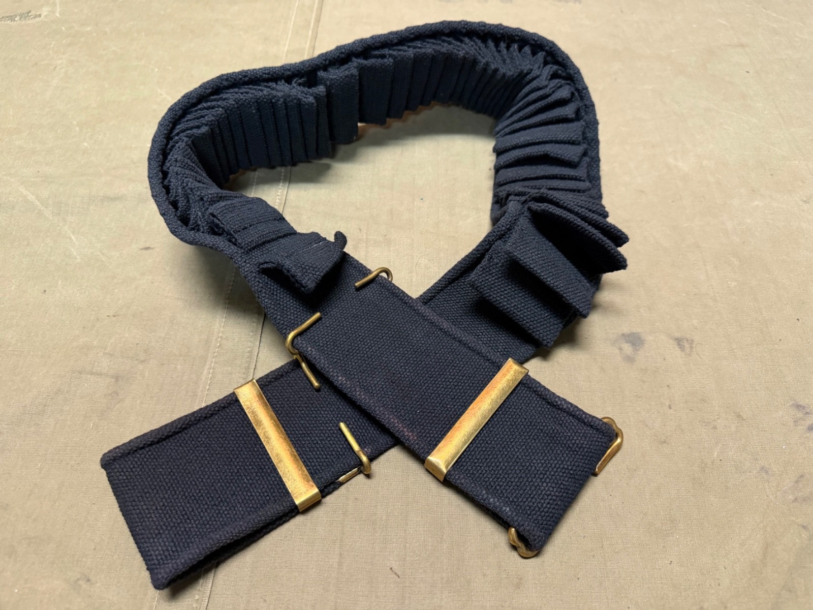 ORIGINAL SPANISH AM WAR US ARMY INFANTRY KRAG RIFLE MILLS AMMO BELT-BLUE WEBBING ORIGINAL SPANISH AM WAR US ARMY INFANTRY KRAG RIFLE MILLS AMMO BELT-BLUE WEBBING