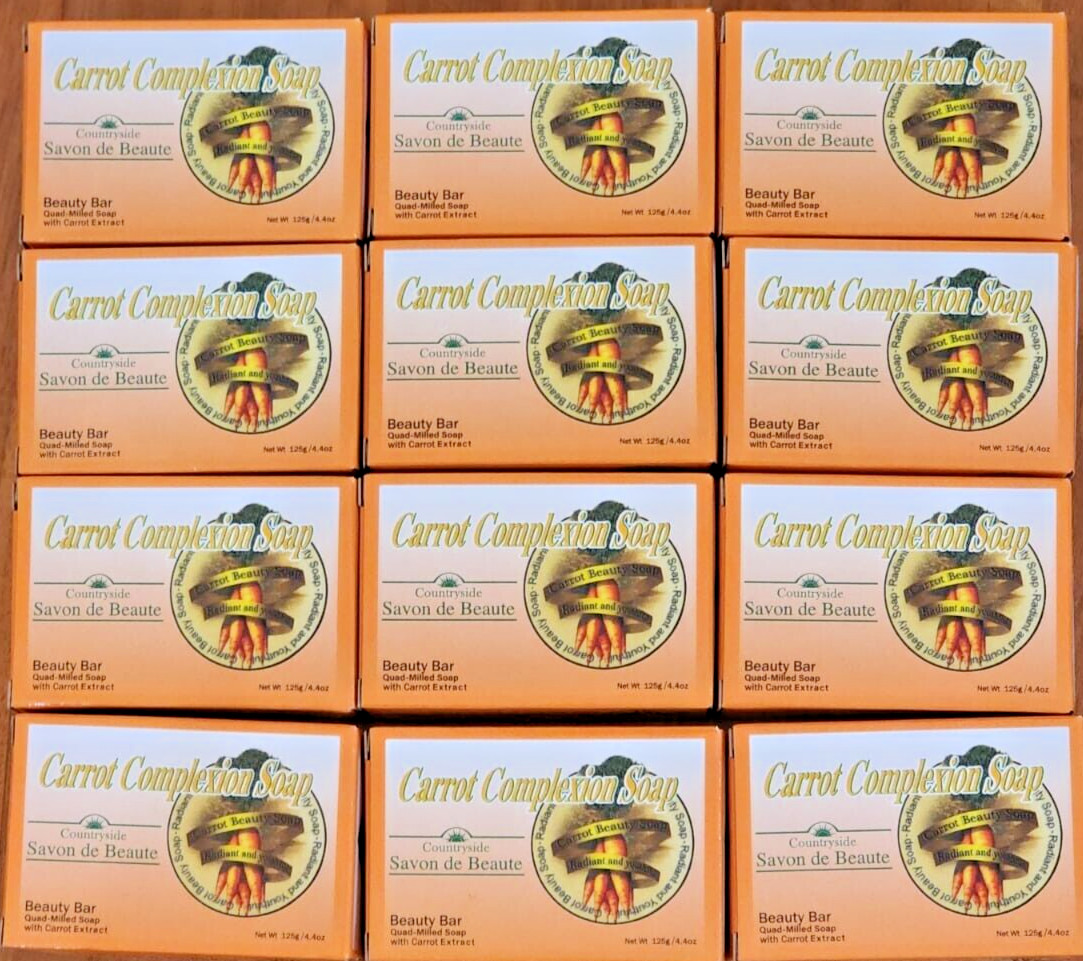 1 DOZEN Carrot Complexion Soap with Carrot Oil 12 BARS 125g Each 1 DOZEN Carrot Complexion Soap with Carrot Oil 12 BARS 125g Each