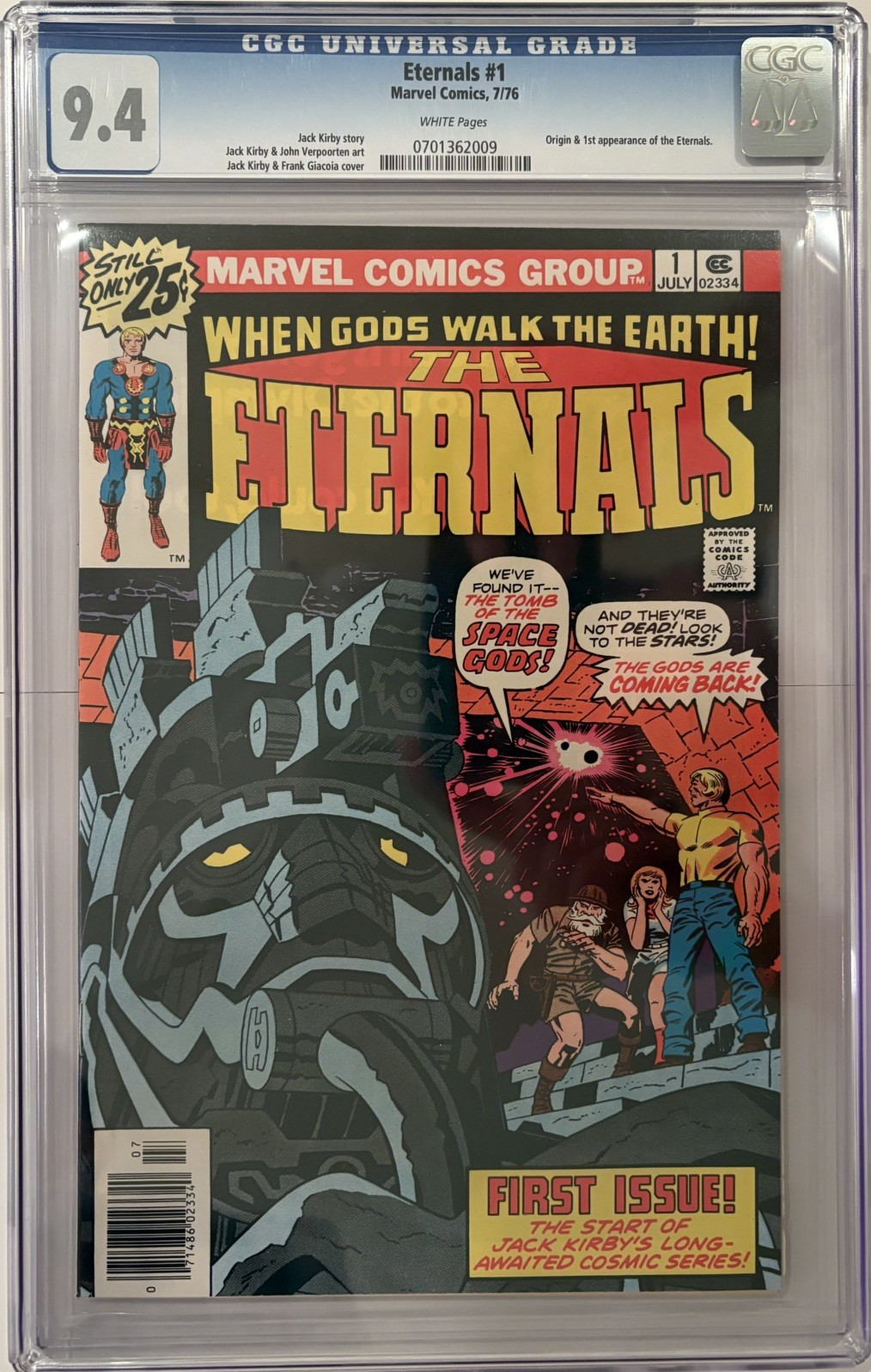 The Eternals #1 CGC 9.4 Marvel 1976 The Eternals #1 CGC 9.4 Marvel 1976