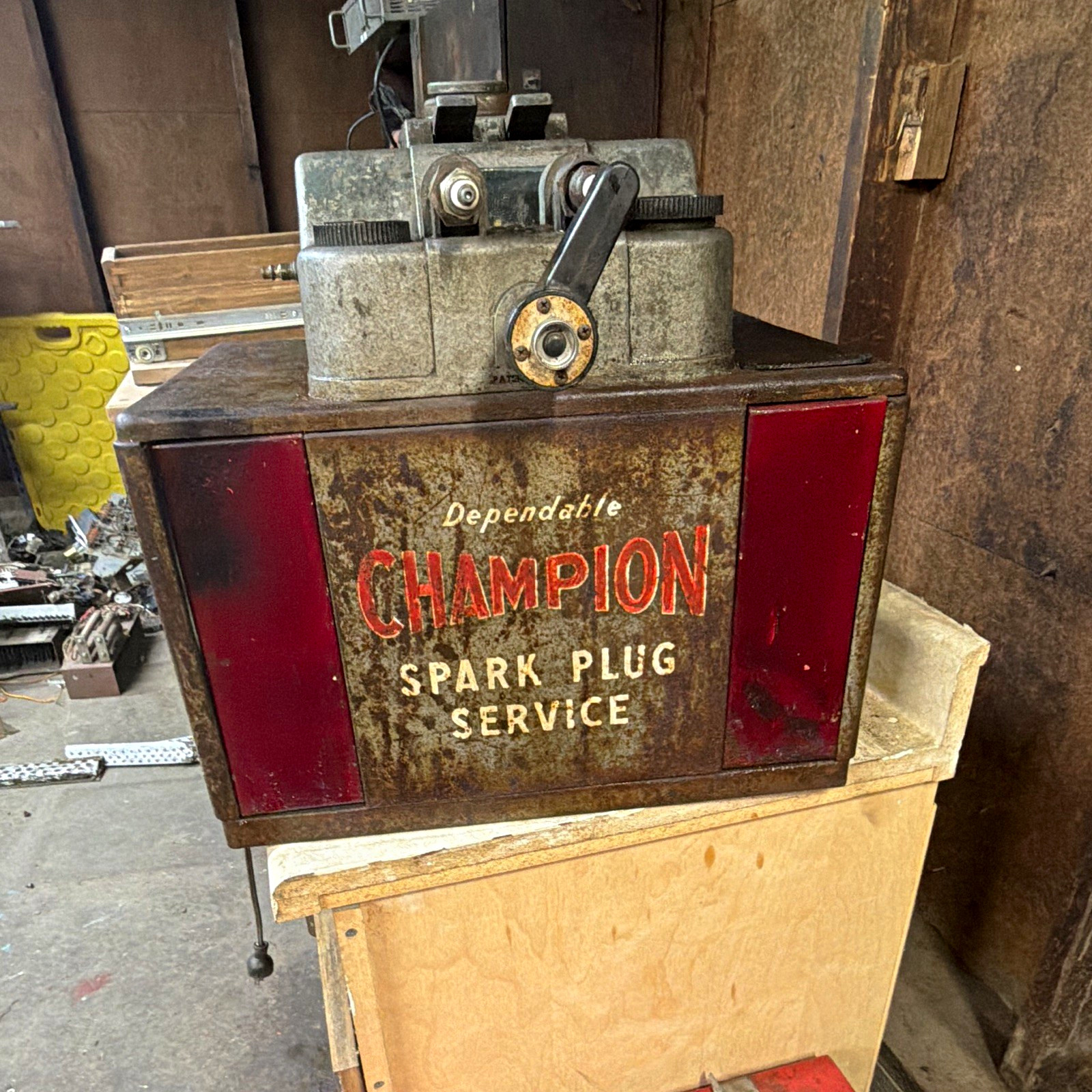 Champion Spark Plug Service Tester Machine Vintage Collectible Champion Spark Plug Service Tester Machine Vintage Collectible