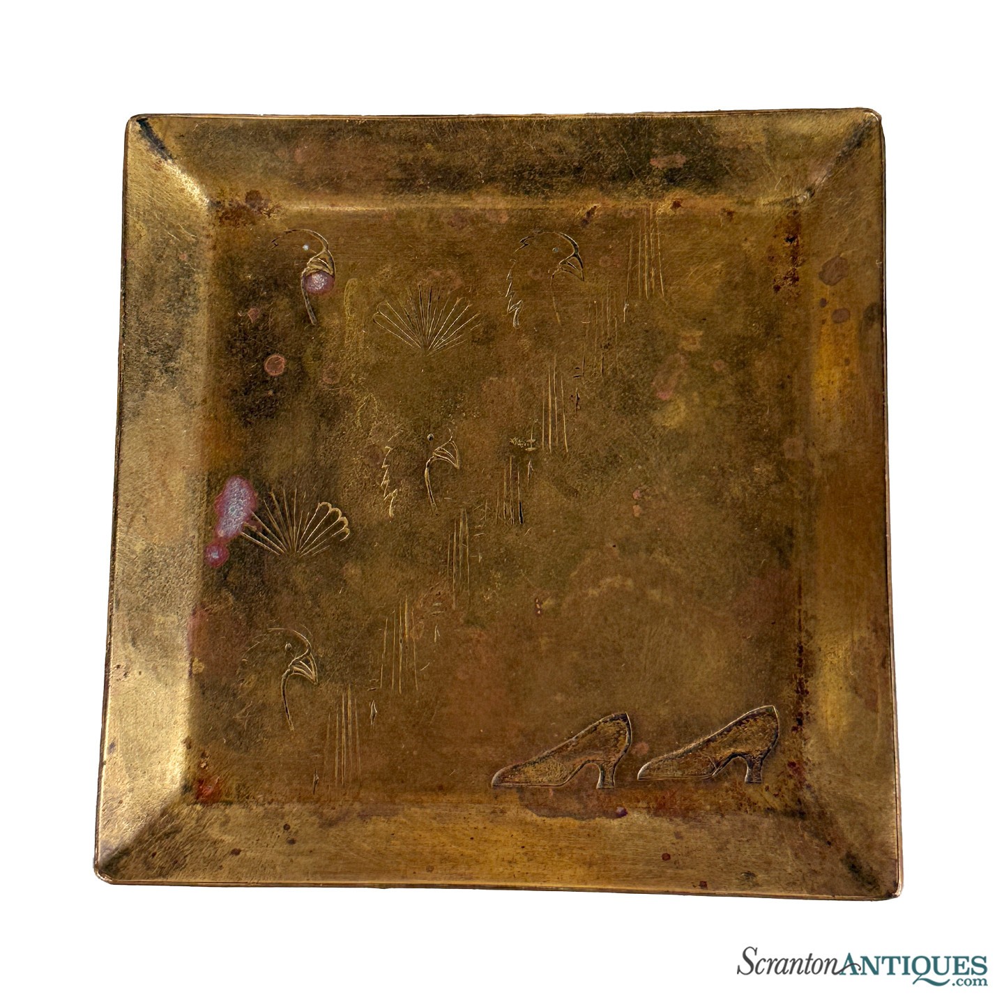 Antique Arts & Crafts Georg Von Mendelssohn German Brass Catchall Tray