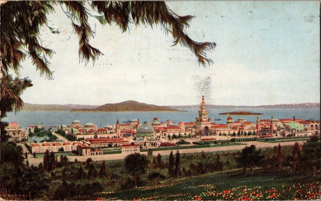 Birdseye view of Panama Pacific Expo San Francisco 1915 postcard a117 Birdseye view of Panama Pacific Expo San Francisco 1915 postcard a117