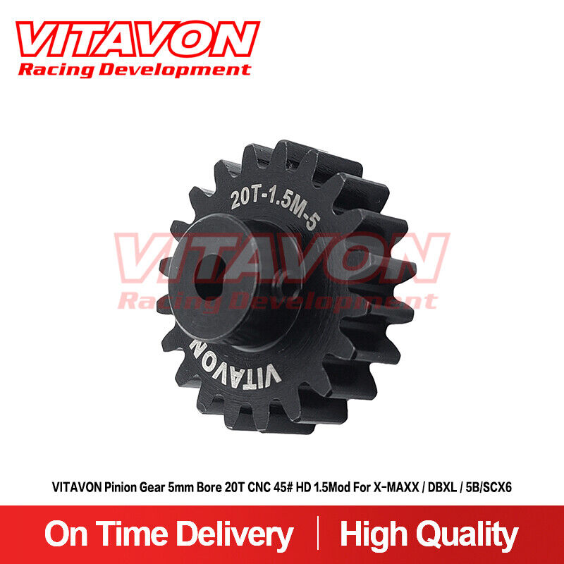 VITAVON CNC 45# HD 1.5Mod 5mm Bor 15T/20T Pinion Gear  For X-MAXX/DBXL/SCX6