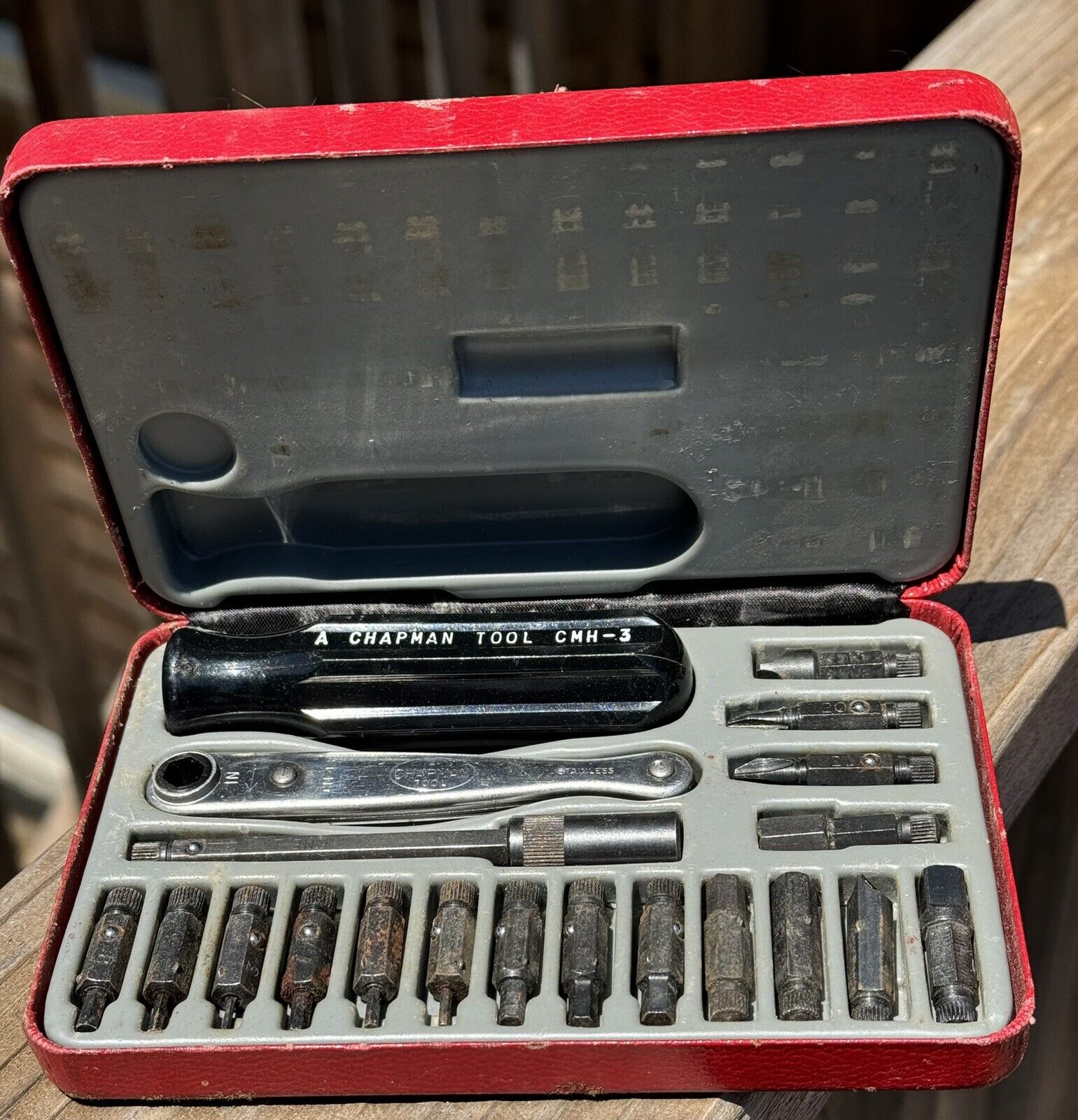 Vintage CHAPMAN MFG Co 6320 Set w/ Hex & Screwdriver Bits & Case
