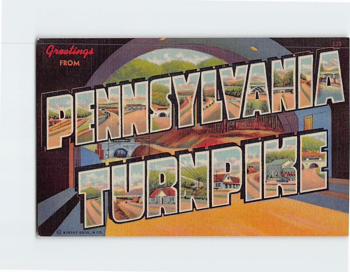 Postcard Greetings from Pennsylvania Turnpike Pennsylvania USA