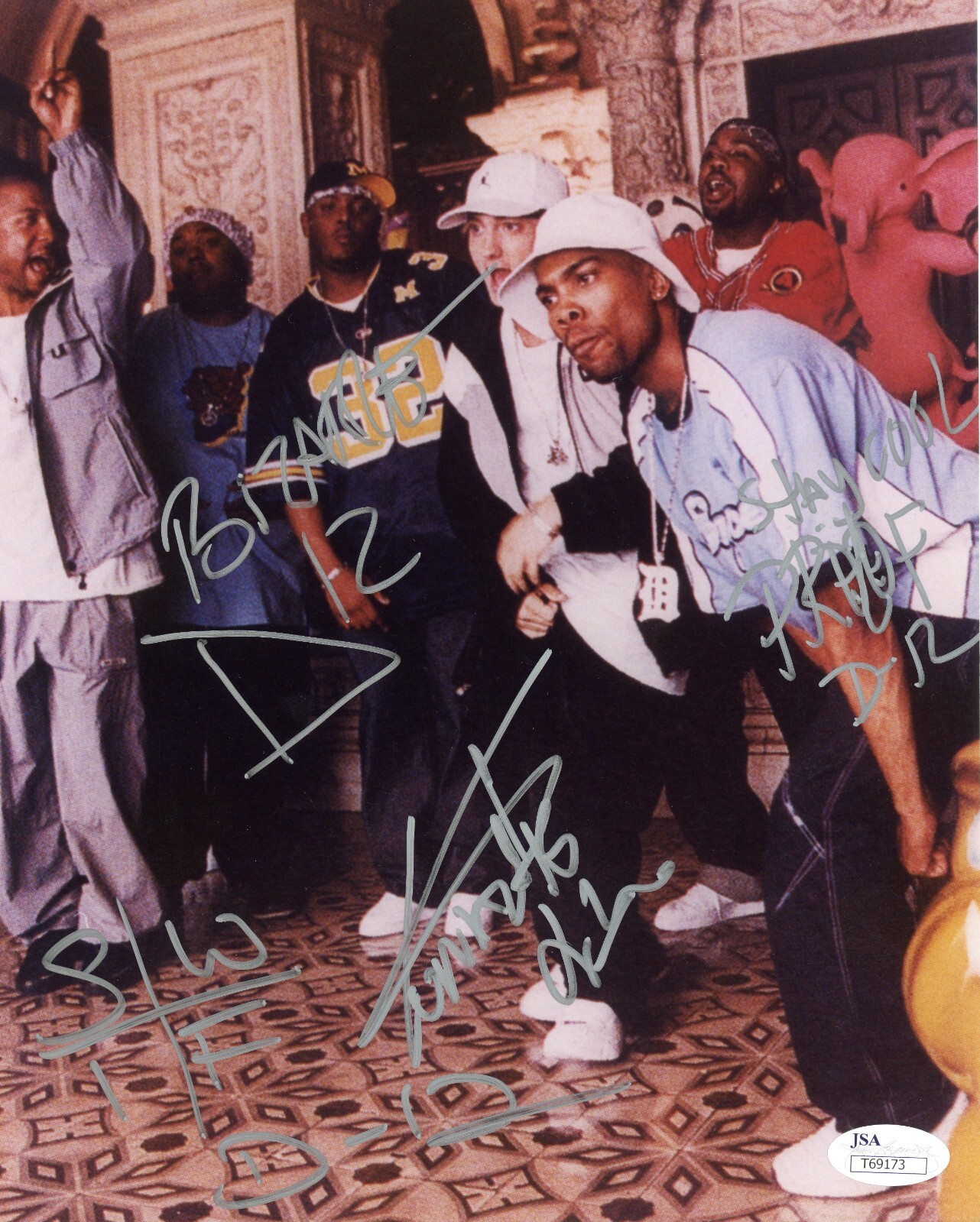 D12 (x4 with Proof) ~ Signed Autographed Purple Hills Photo Eminem D-12~ JSA COA