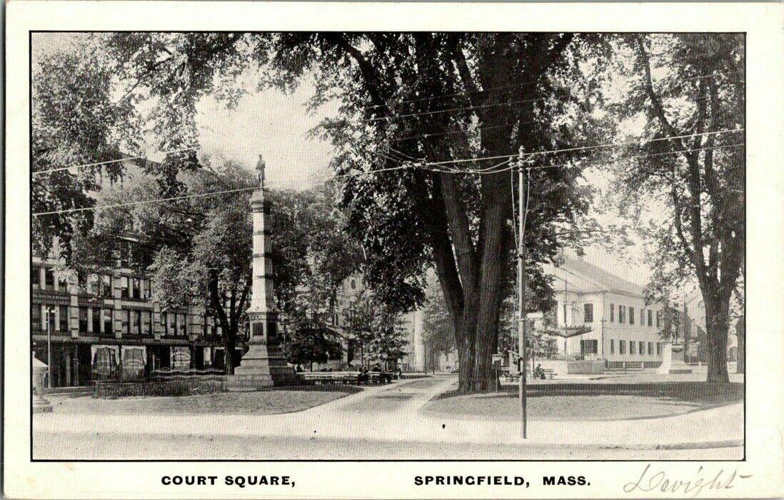 1905. COURT SQUARE. SPRINGFIELD, MASS POSTCARD. EP28
