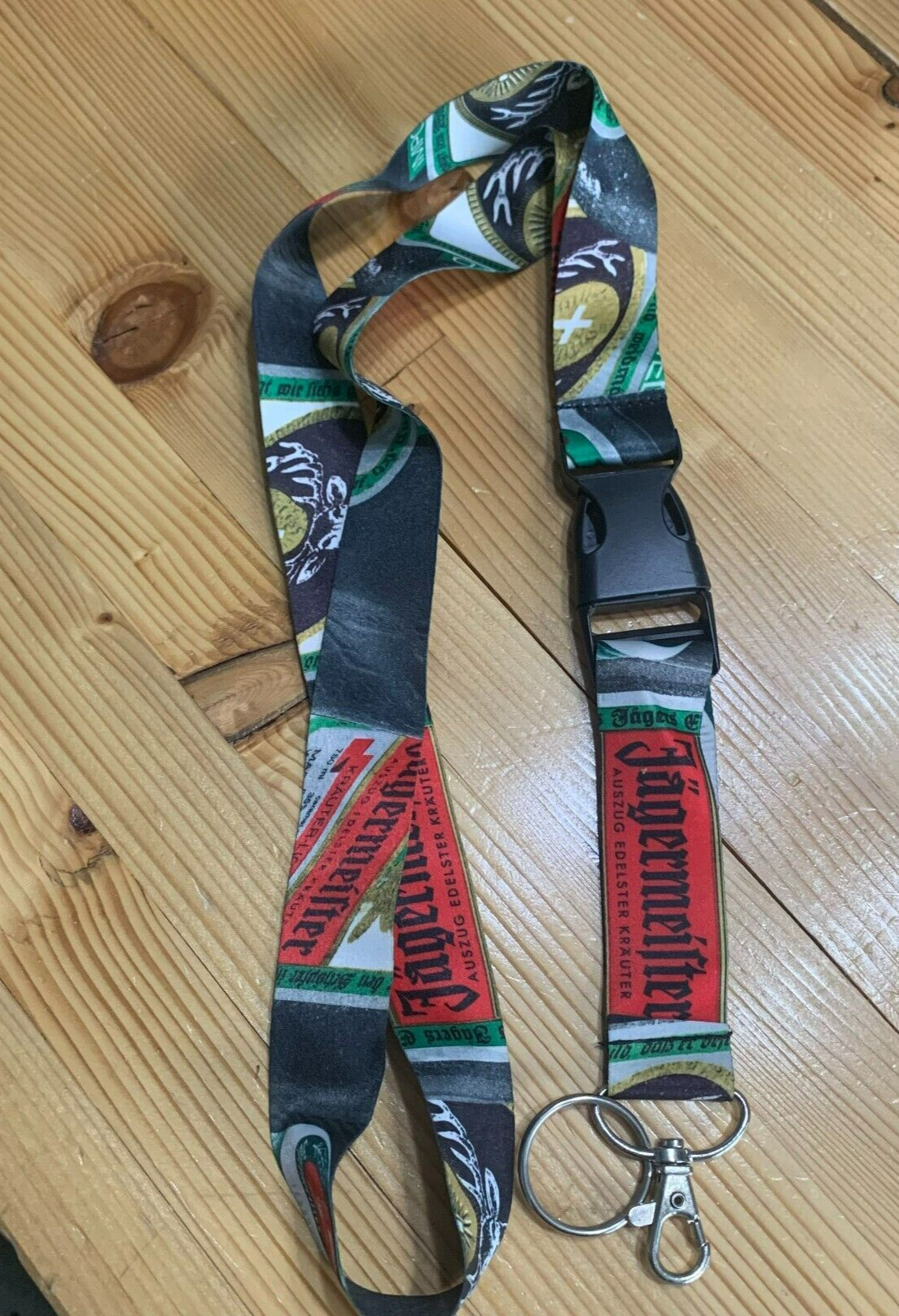 Jagermeister Lanyard Keychain Black Red Green Logo Detachable Buckle Promo Item