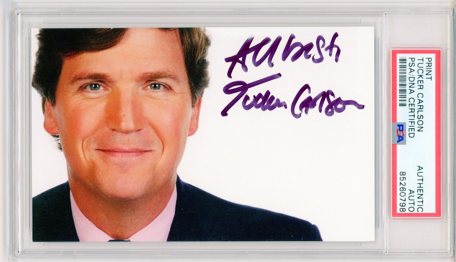Tucker Carlson ~ Signed Autographed Authentic Signature Photo ~ PSA DNA Encased