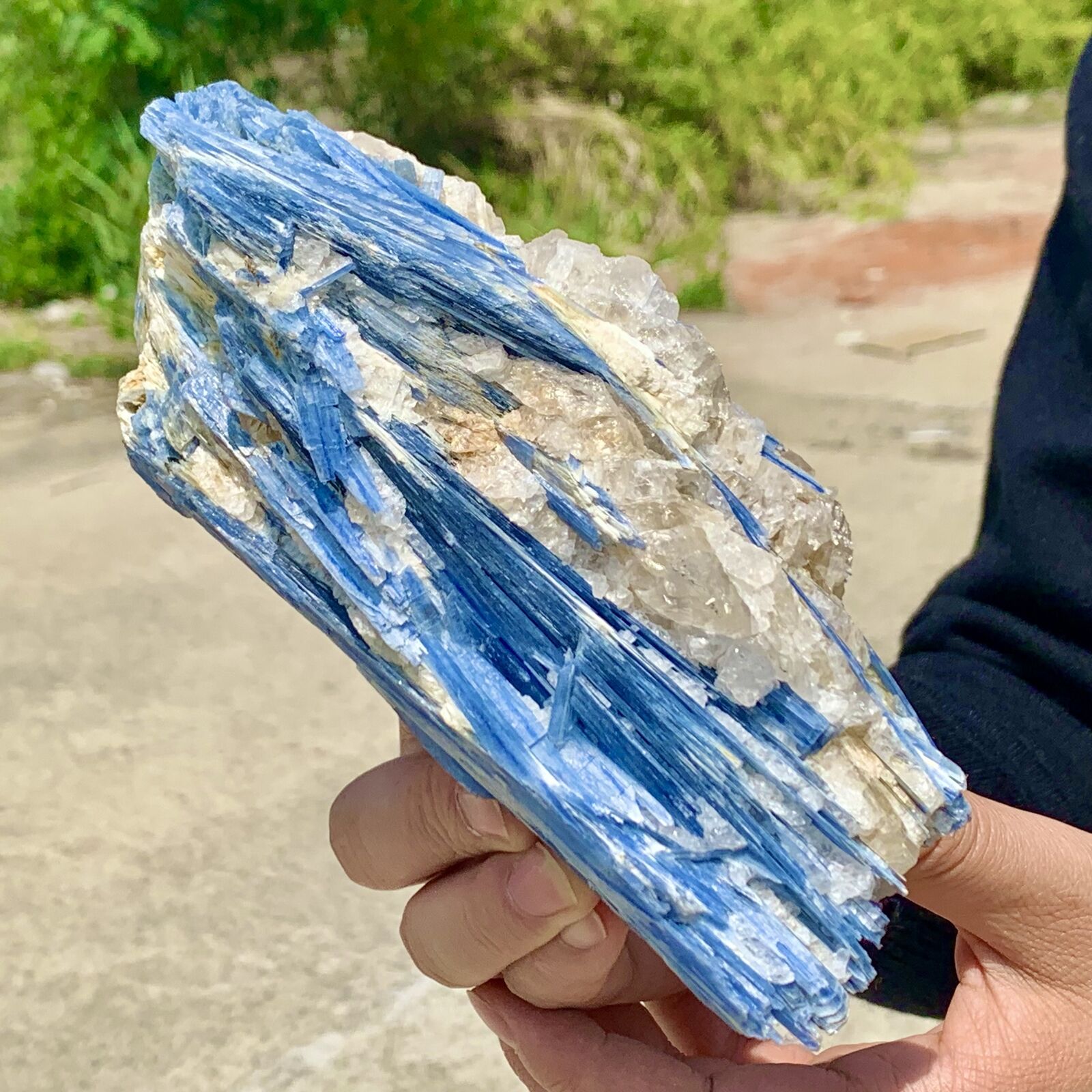 2.1LB Rare Natural beautiful Blue KYANITE with Quartz Crystal Specimen Rough