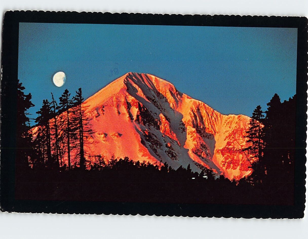 Postcard Moonrise Over Lone Mountain Big Sky Montana USA