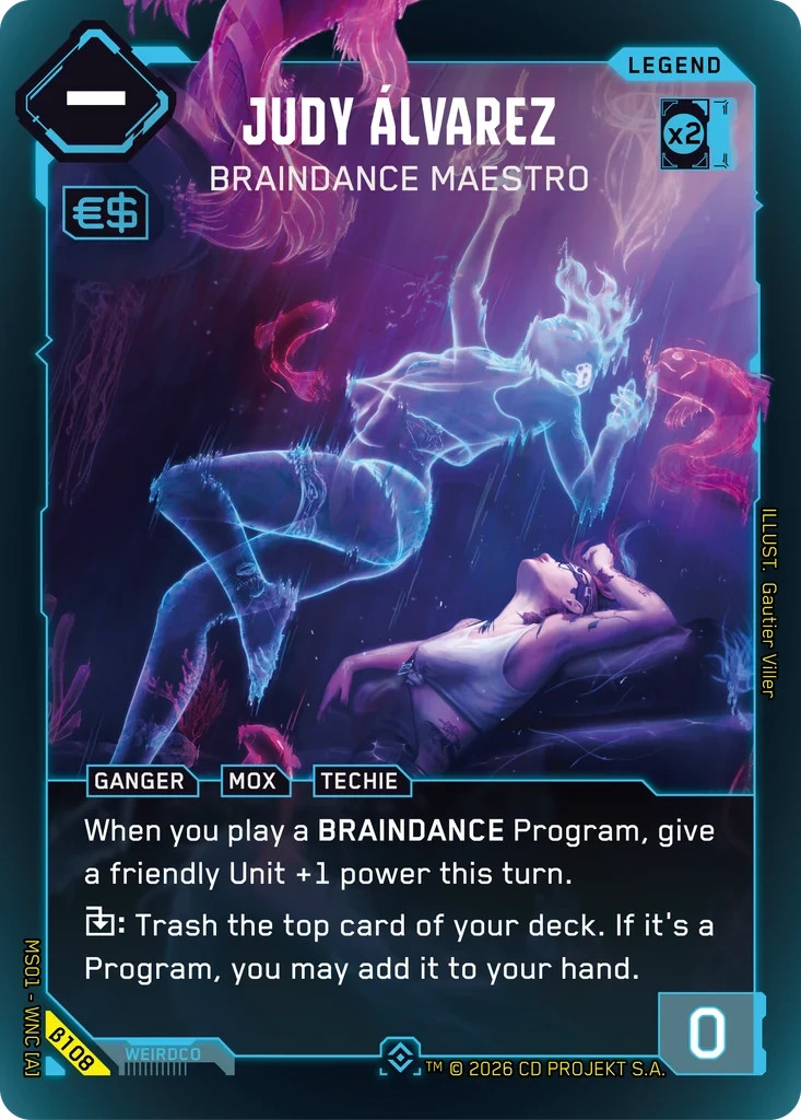 Judy Alvarez Epic Rare B108 - Cyberpunk TCG Welcome to Night City