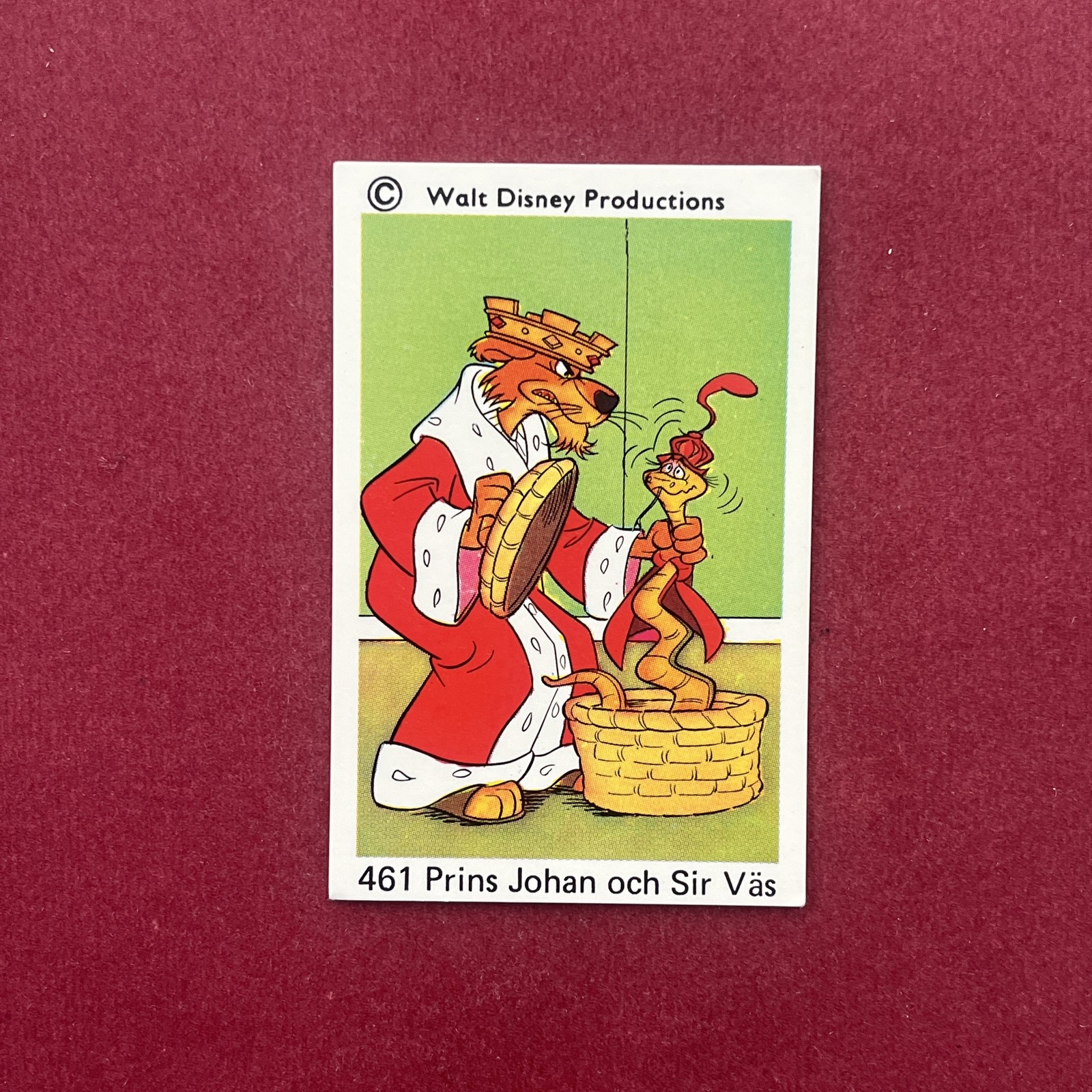 Prins Johan & Sir Väs 1973-76 Disneybilder numbered #461 Trading Card