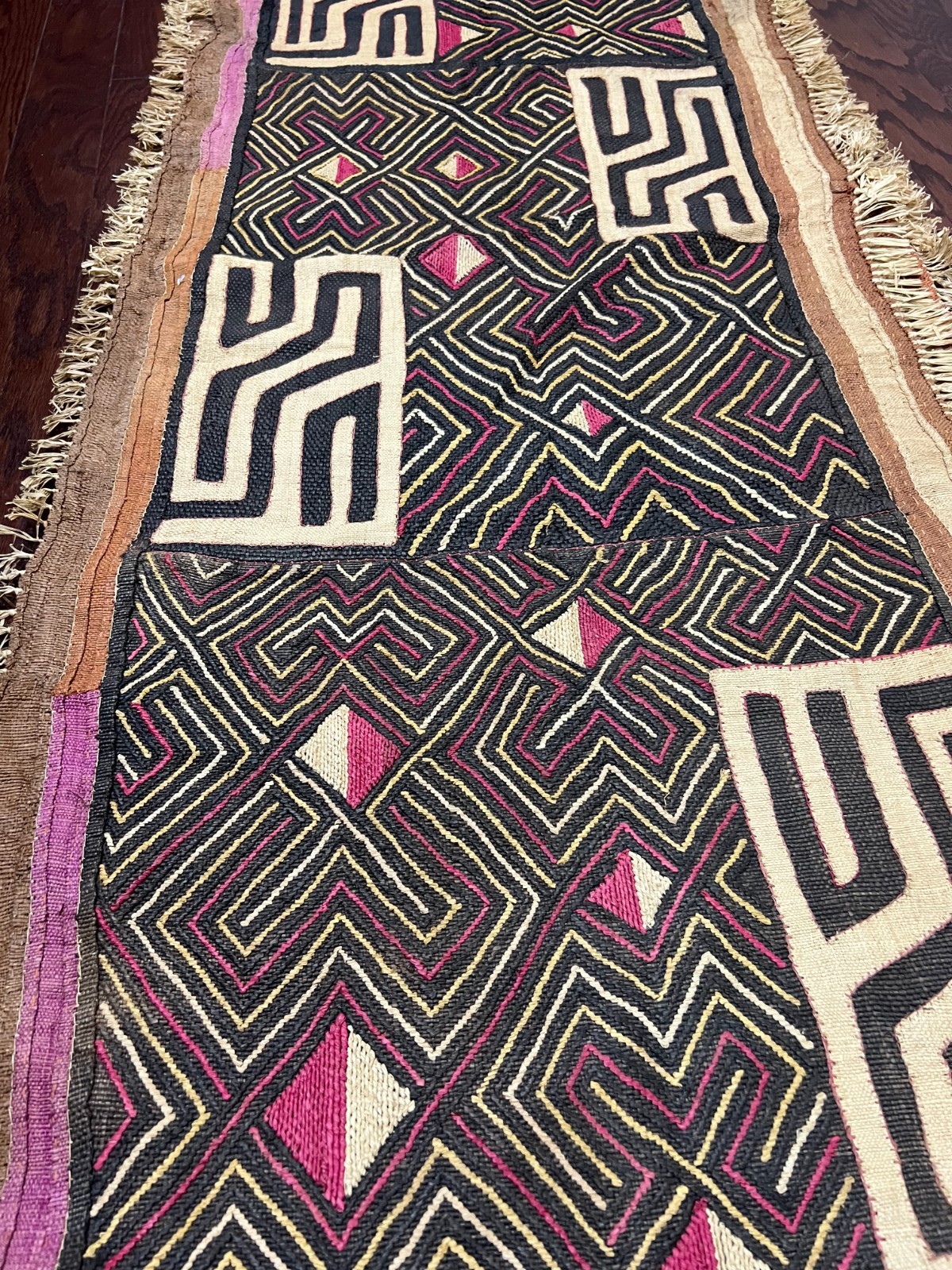 genuine 12 feet African (Congo) Kuba Raffia cloth fabric, natural woven handmade genuine 12 feet African (Congo) Kuba Raffia cloth fabric, natural woven handmade