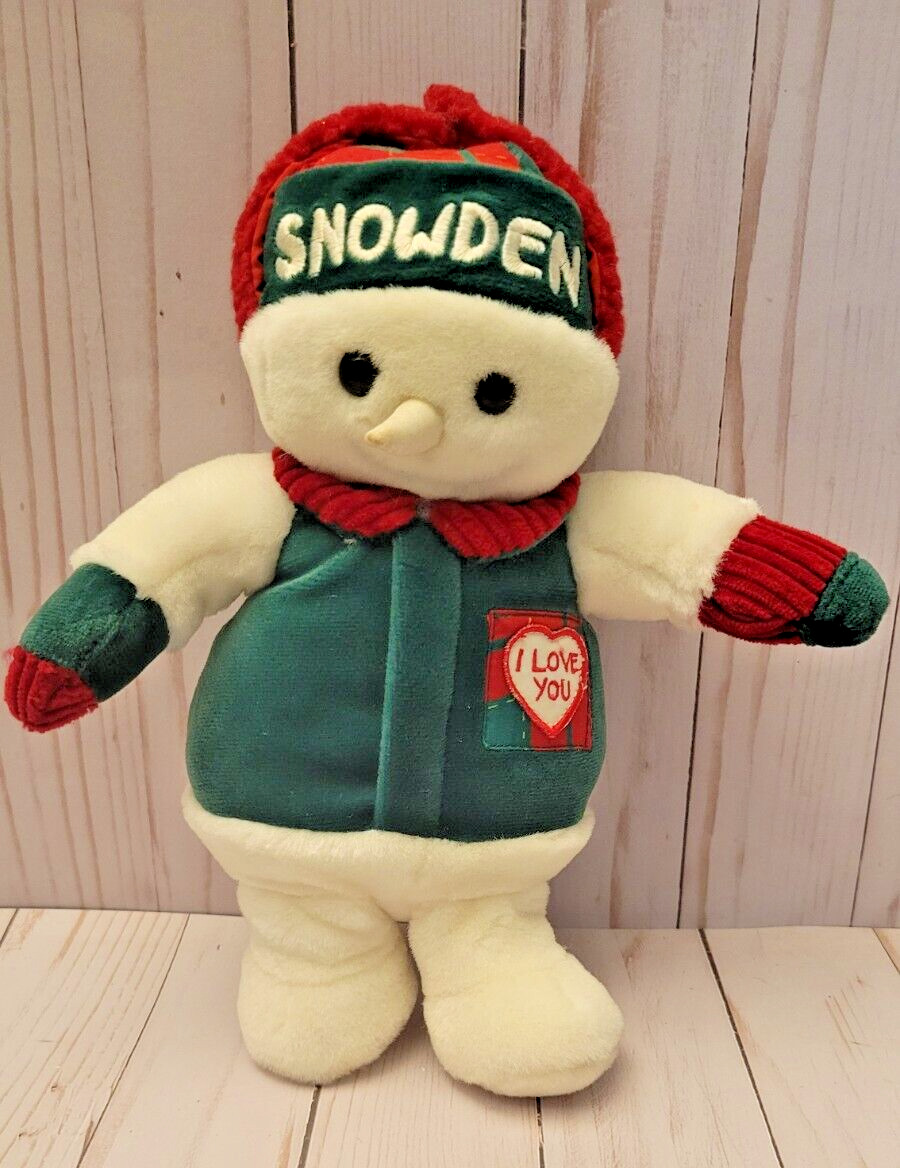 1998 Snowden and Friends Snowman Plush Christmas in JULY Apx 10” Stuffed