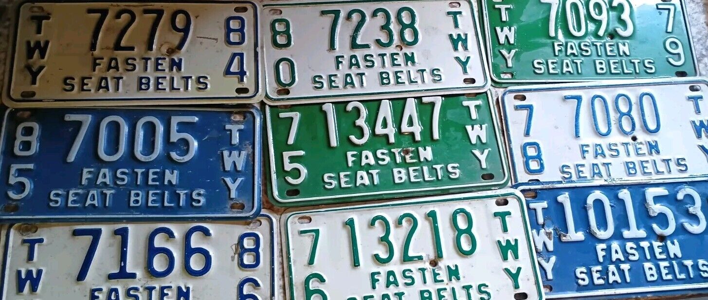Nine New York State Thruway Plates/Permits 1970s/80s