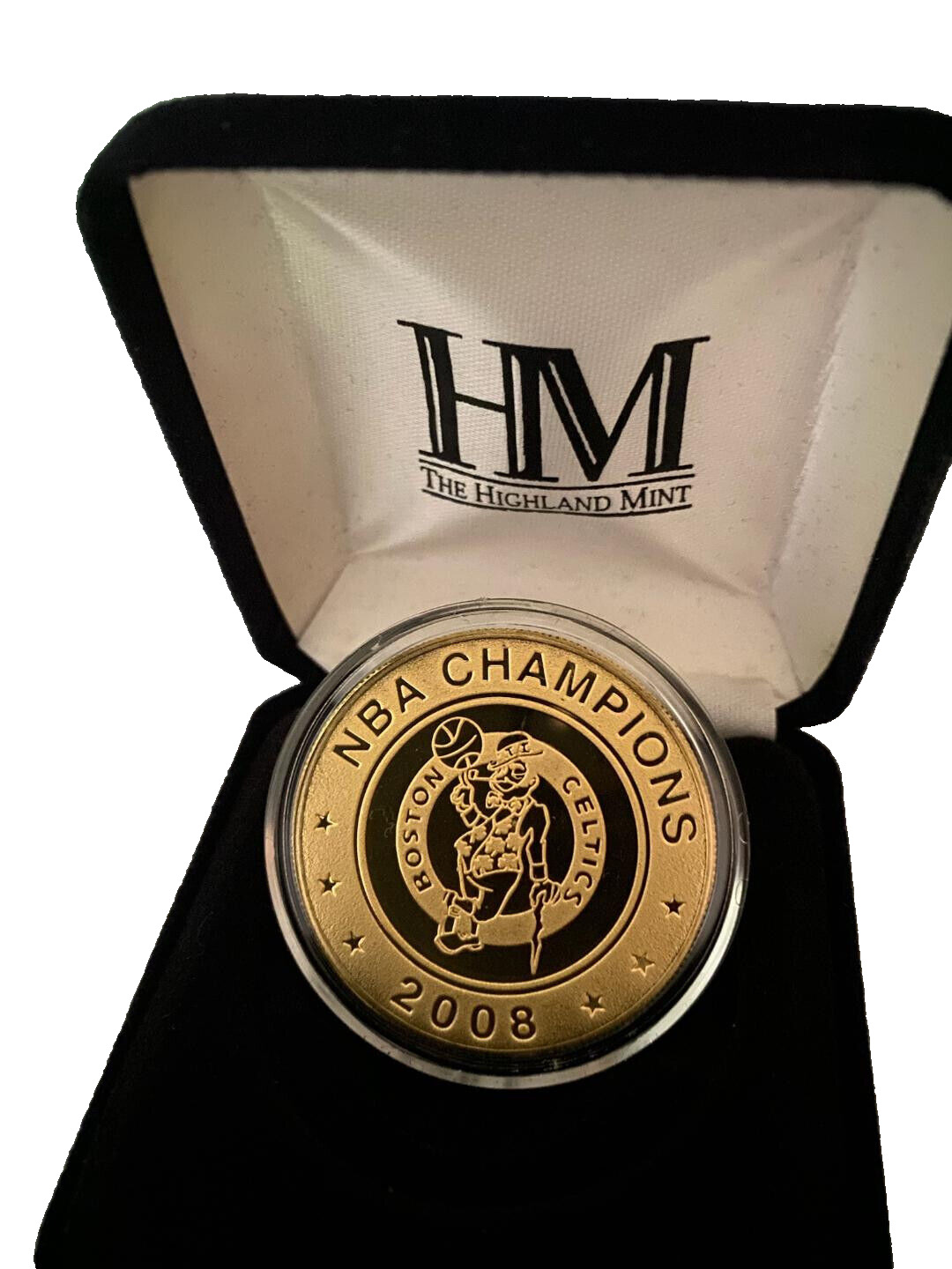 2008 BOSTON CELTICS Championship NBA 24k Overlay Medallion Coin Highland Mint