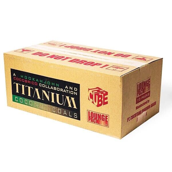 720 ct Hookahjohn Titanium Cube Hookah Charcoal 10kg Launch Case