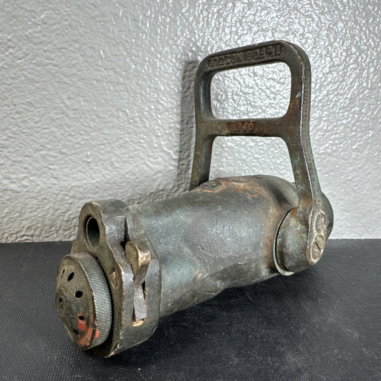 Vintage Akron Brass 4AN Navy W/Fog Nozzle  World War II-era Nice Patina 1.5”