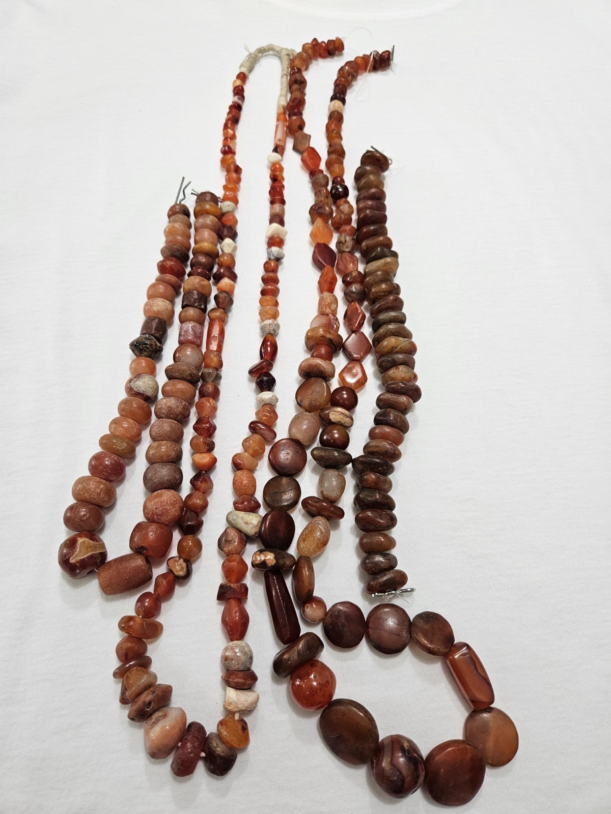 Antique Carnelian Agate African Trade Beads 245pc Bulk Mixed Shapes 5mm-20mm