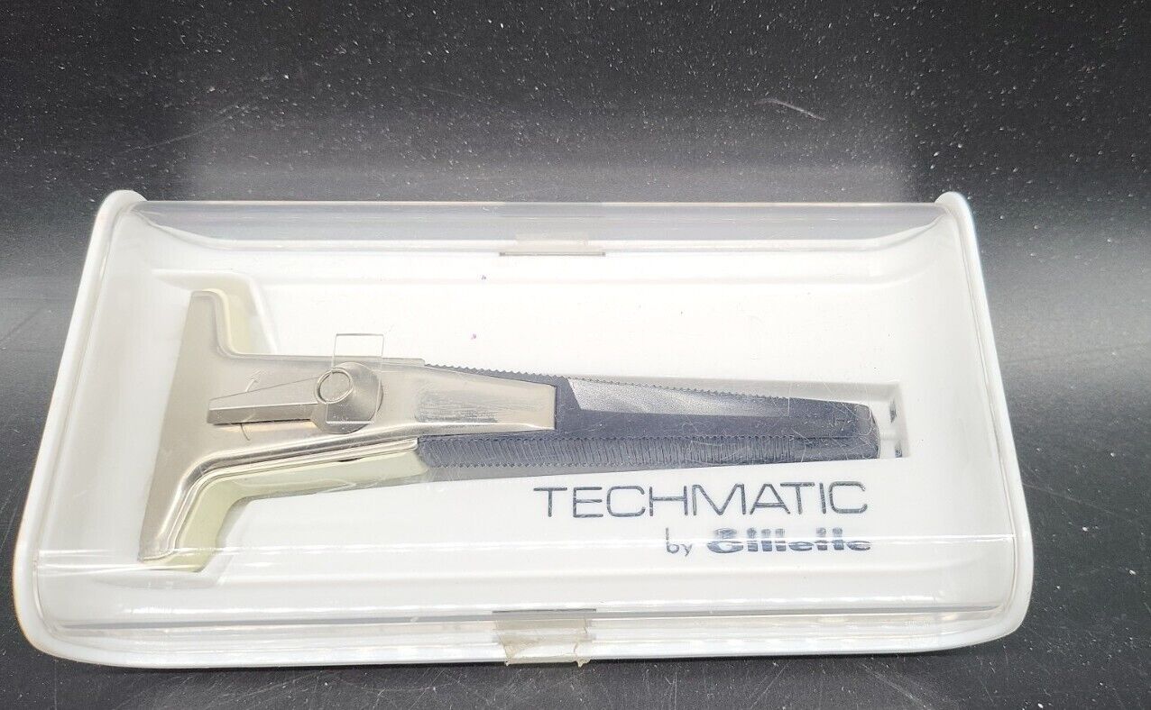 Vintage Collectible TECHMATIC by GILLETE Safety Razor Adjustable Blade Retro