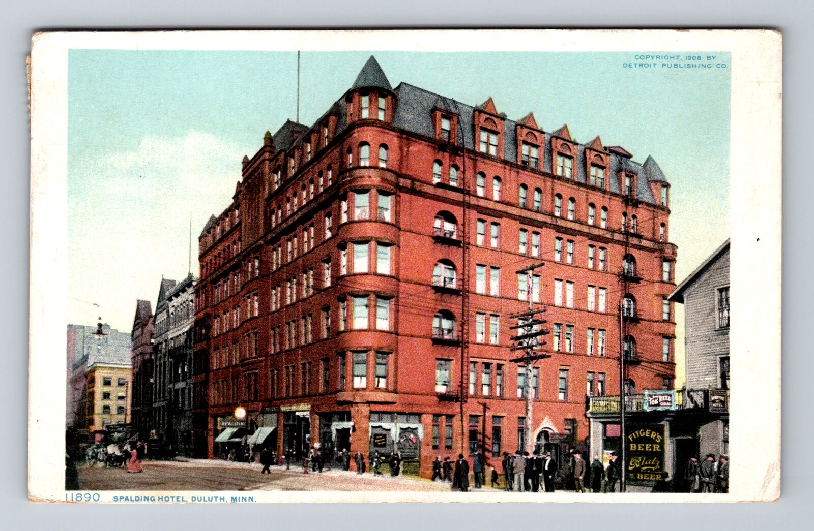 Duluth MN-Minnesota Spalding Hotel, Advertising, Antique, Vintage c1910 Postcard