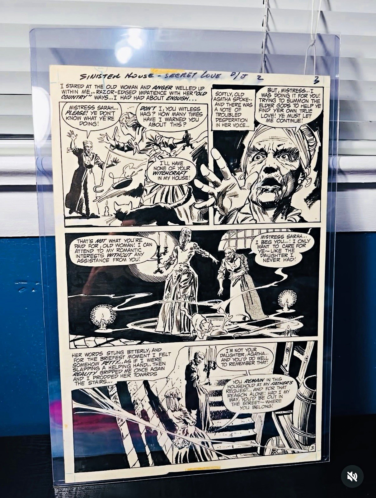 Original art page 3 of Sinister house of secret love #2 (Tony DeZuniga) RARE🎃
