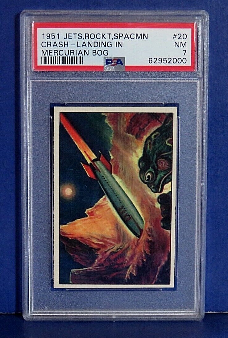 1951 BOWMAN JETS * ROCKETS * SPACEMEN Crash Landing In Mercurian Bog #20 ~ PSA 7 1951 BOWMAN JETS * ROCKETS * SPACEMEN Crash Landing In Mercurian Bog #20 ~ PSA 7