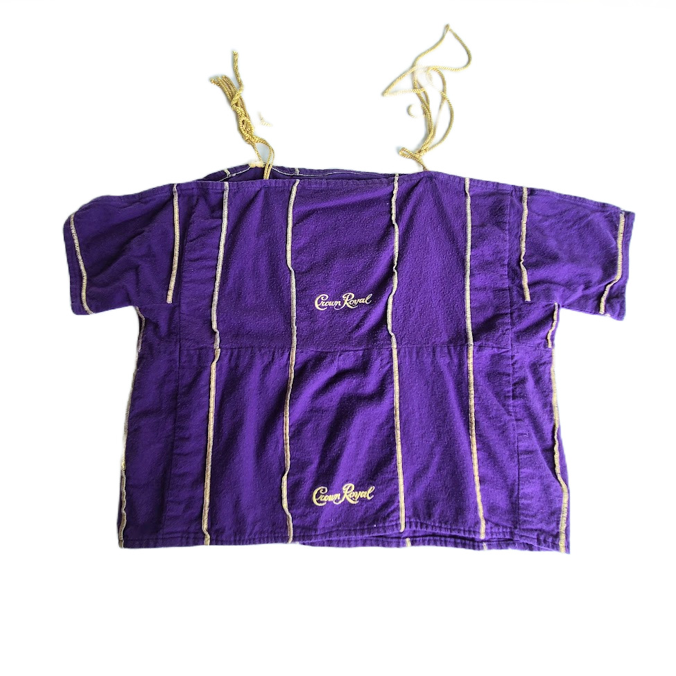 Handmade Crown Royal Bag Women\'s Crop Top Shirt XS