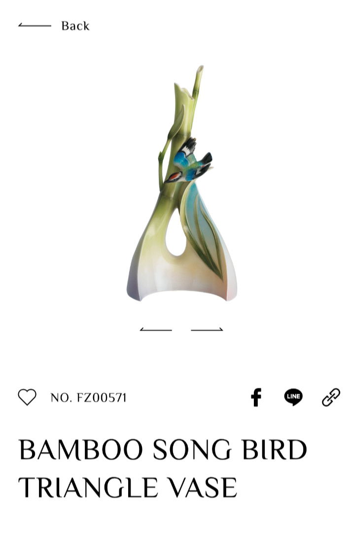 Franz Collection Bamboo Song Bird Triangle Vase