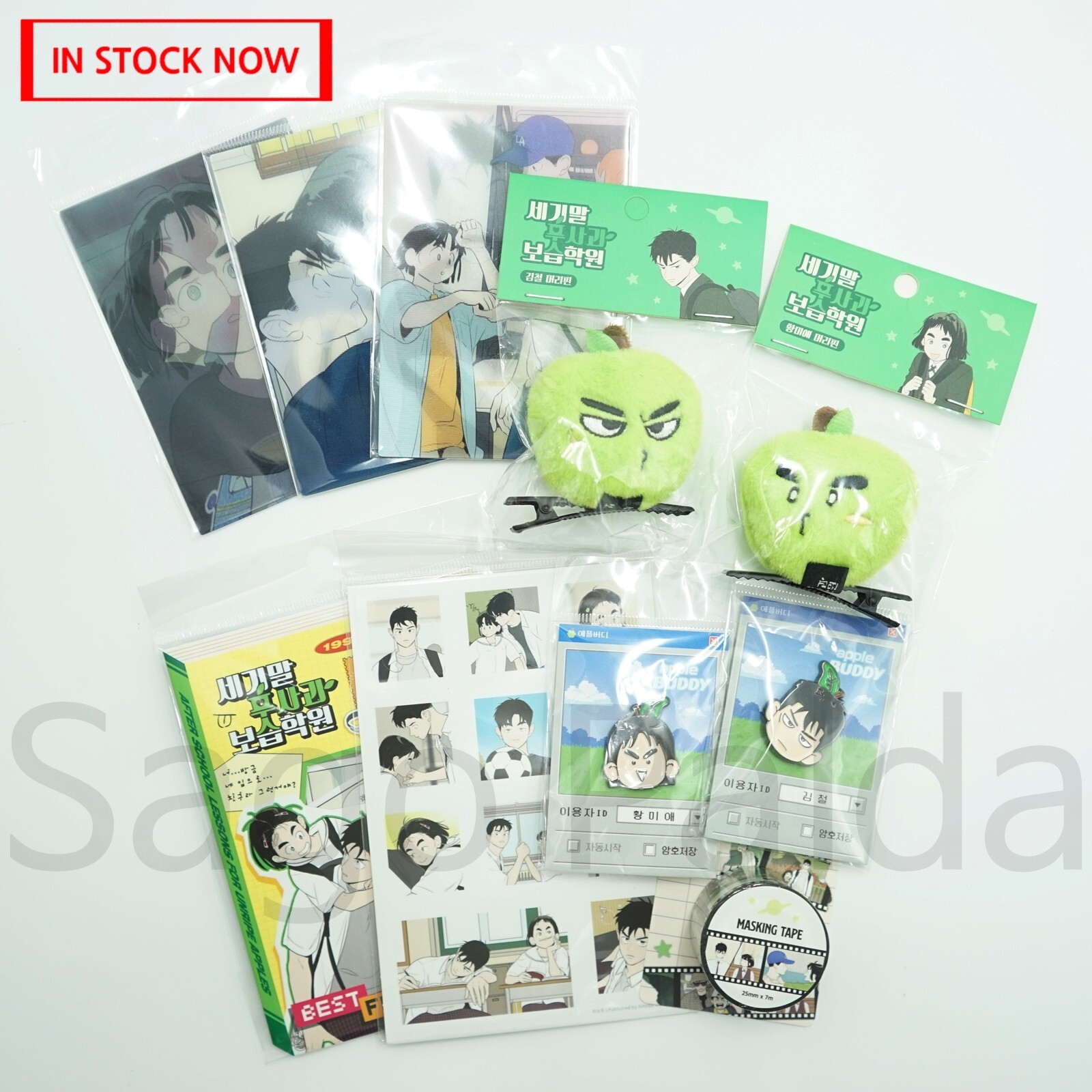 After School Lessons for Unripe Apples Official Postcard+Pin Badge+etc. Set