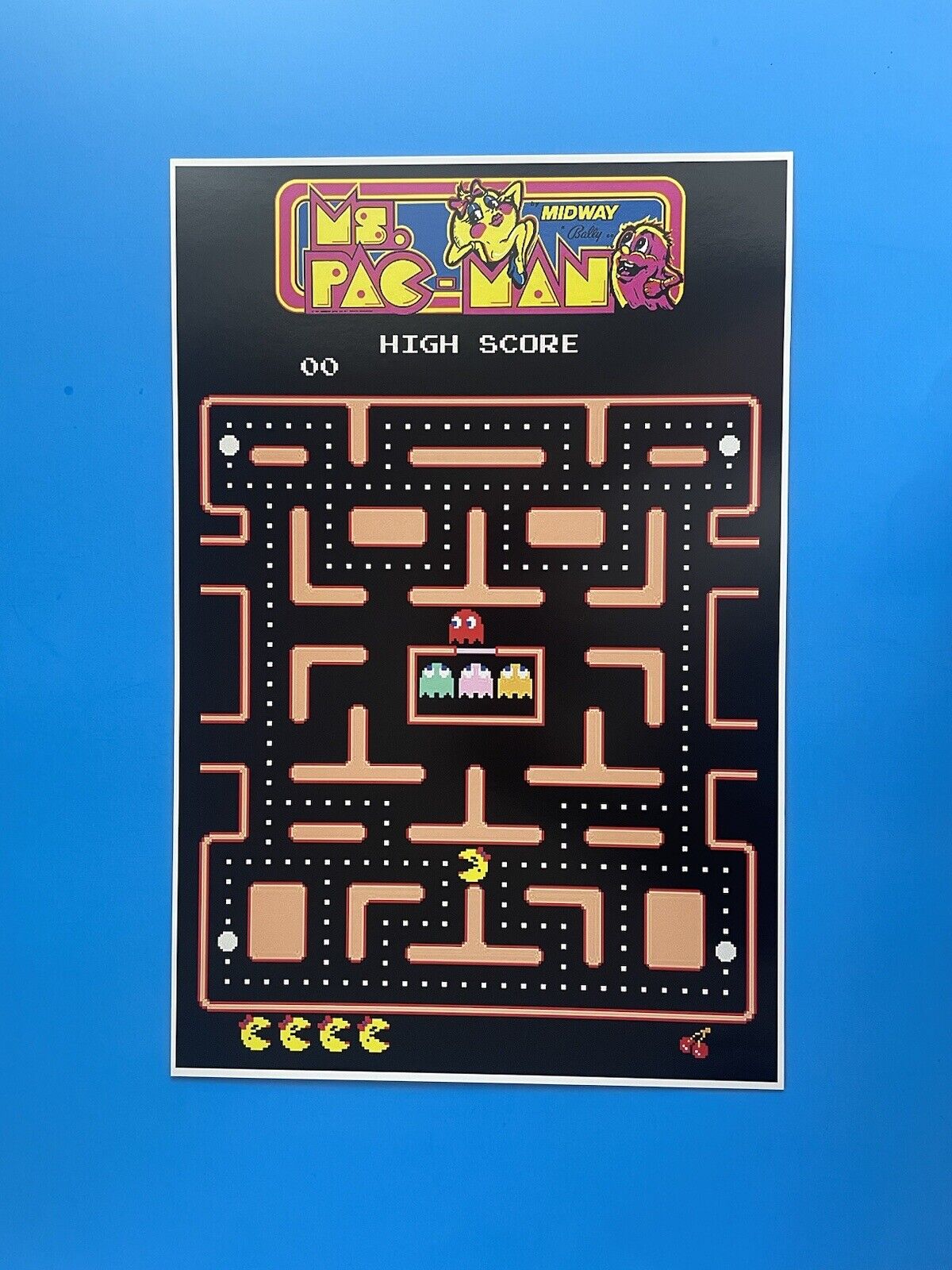 MIDWAY BALLY RETRO MS.PAC-MAN VIDEO GAME POSTER PIN UP NEW.